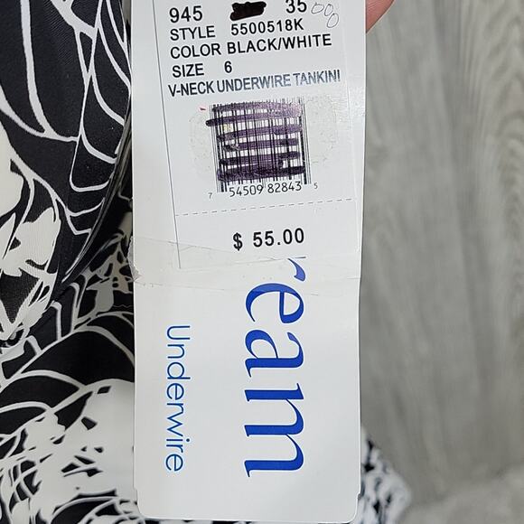 Upstream Floral Tankini Swim Top Underwire Womens Size 6 NEW - Picture 2 of 9